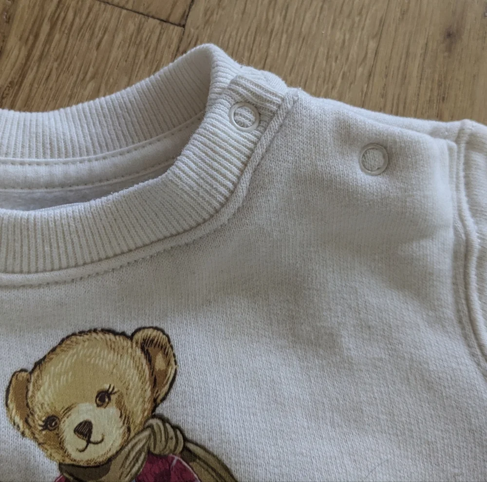 Ralph Lauren 3 Month Sweatshirt Beige With Bear Detail